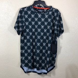 Brooklyn Tee T-Shirt Dark Green Skulls NWT M Stretchy Pullover Polyester